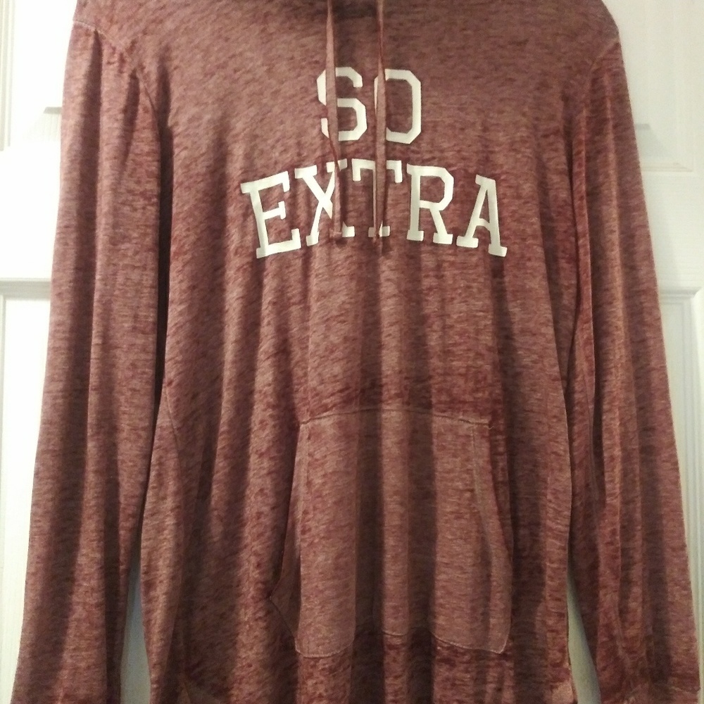 A lightweight hoodie sweatshirt.